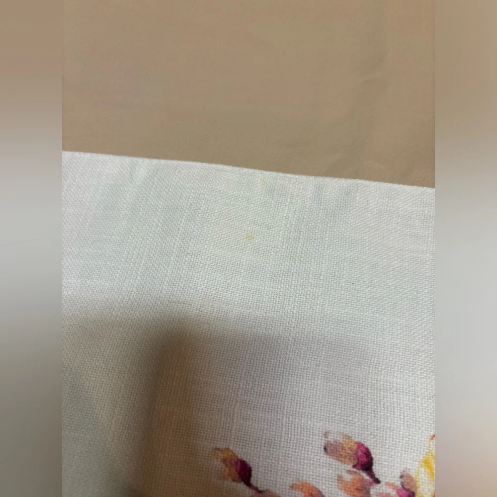 Bunny Tales Easter Beaded Table Runner White Bunny‎ Flowers Cotton